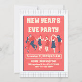 Retro Silvester-Party Einladung (Vorderseite)