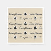 Retro Simple Beige Country Weihnachtsbaummuster Serviette (Vorderseite)