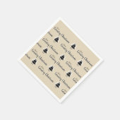 Retro Simple Beige Country Weihnachtsbaummuster Serviette (Ecke)