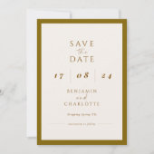 Retro Simple Black & White Wedding speichern Sie d Save The Date (Vorderseite)
