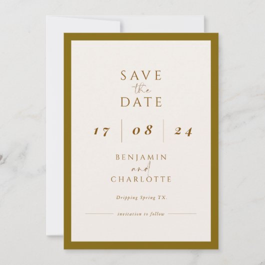 Retro Simple Black & White Wedding speichern Sie d Save The Date (Vorderseite)