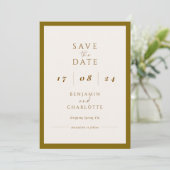Retro Simple Black & White Wedding speichern Sie d Save The Date (Stehend Vorderseite)