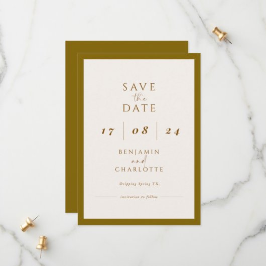 Retro Simple Black & White Wedding speichern Sie d Save The Date (Vorderseite/Rückseite Beispiel)