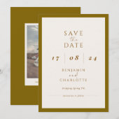 Retro Simple Black & White Wedding speichern Sie d Save The Date (Vorne/Hinten)