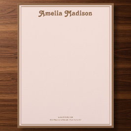 Retro Simple Blush Pink Orange Briefbogen