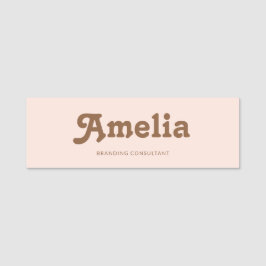 Retro Simple Blush Pink Orange Namensschild