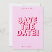 Retro Simple Bright Funky Bold Modern Wedding Save The Date (Vorderseite)