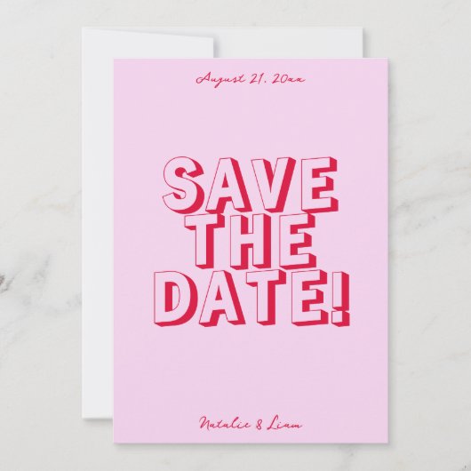 Retro Simple Bright Funky Bold Modern Wedding Save The Date (Vorderseite)