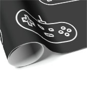 Retro Simple Elegante Schwarz-weiß Console Geschenkpapier (Rolleneckpunkt)