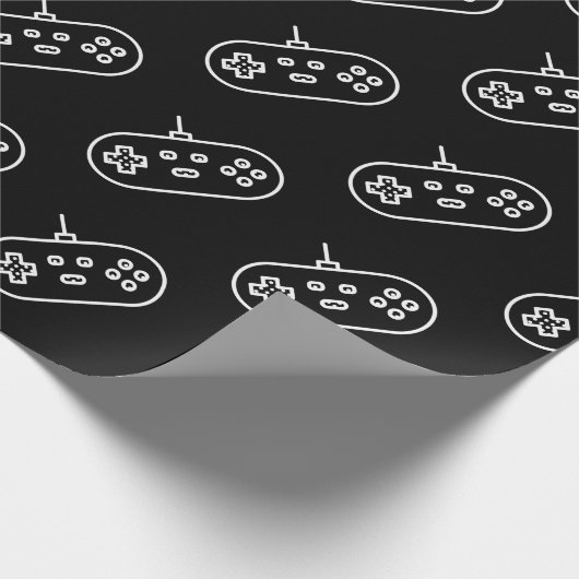 Retro Simple Elegante Schwarz-weiß Console Wrappin Geschenkpapier (Ecke)