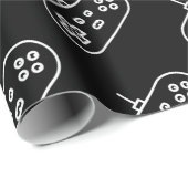 Retro Simple Elegante Schwarz-weiß Console Wrappin Geschenkpapier (Rolleneckpunkt)