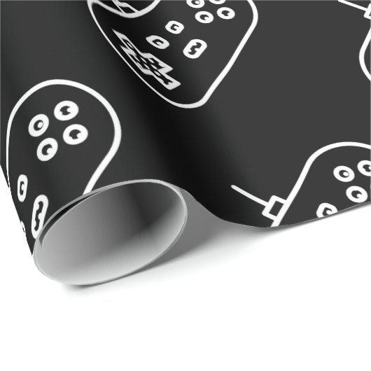 Retro Simple Elegante Schwarz-weiß Console Wrappin Geschenkpapier (Rolleneckpunkt)