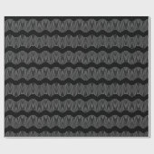 Retro Simple Elegante Schwarz-weiß Waves Lines Geschenkpapier (Flach)