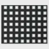 Retro Simple Elegantes Schwarz-weißes Muster Geschenkpapier (Flach)