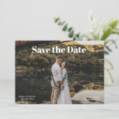 Retro Simple Foto Save the Date Einladung (Stehend Vorderseite)