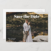 Retro Simple Foto Save the Date Einladung (Vorne/Hinten)