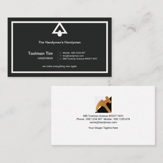 Retro Simple Lamp Shade Border Handyman Visitenkarte (Vorne/Hinten)