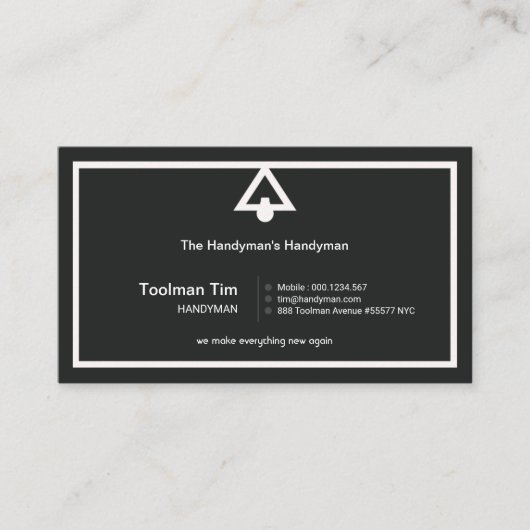 Retro Simple Lamp Shade Border Handyman Visitenkarte (Vorderseite)