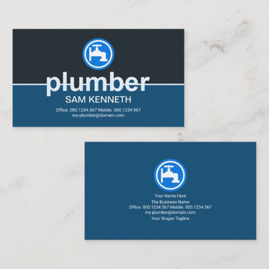 Retro Simple Plumber Signage Plumper Contractor Visitenkarte (Vorne/Hinten)