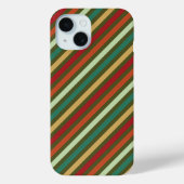 Retro Simple Red Green Diagonal Stripmuster Case-Mate iPhone Hülle (Rückseite)