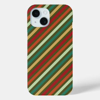 Retro Simple Red Green Diagonal Stripmuster Case-Mate iPhone Hülle