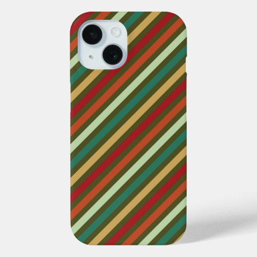 Retro Simple Red Green Diagonal Stripmuster Case-Mate iPhone Hülle (Rückseite)