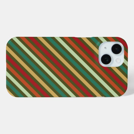 Retro Simple Red Green Diagonal Stripmuster Case-Mate iPhone Hülle (Rückseite (Horizontal))