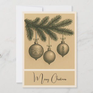 Retro Simple Trendy Christmas Tree Rustic Feiertagskarte