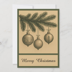 Retro Simple Trendy Weihnachtsball Rustikal Feiertagskarte