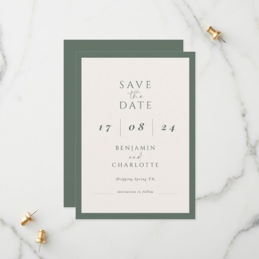 Retro Simple Typo Script Wedding speichern Sie das Save The Date (Vorderseite/Rückseite Beispiel)