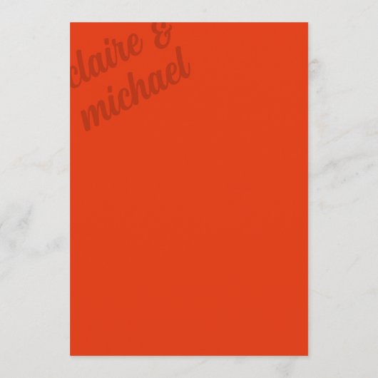 Retro Simple Wedding Table Menu Cards Flat Menu Menükarte (Rückseite)