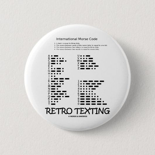 Retro simsen Sie (Internatonal Morsealphabet) Button (Vorderseite)