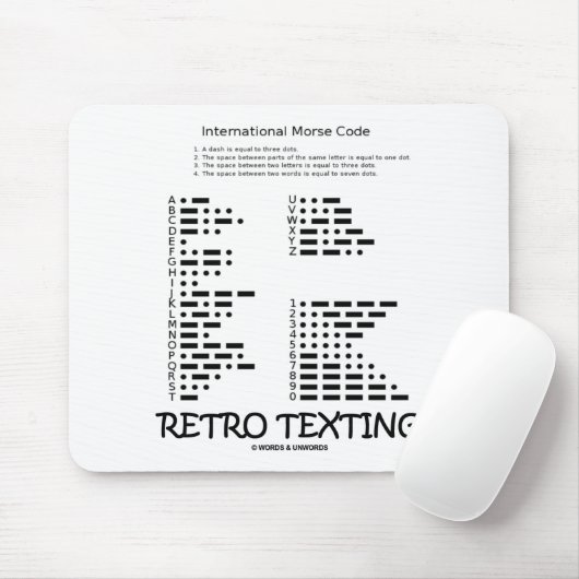 Retro simsen Sie (Internatonal Morsealphabet) Mousepad (Mit Mouse)