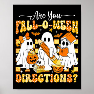 Retro sind Herbst-oween-Richtungen Lehrer Hallowee Poster