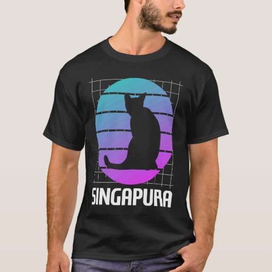 Retro Singapur-Katze 1 T-Shirt (Vorderseite)