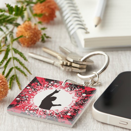 Retro Singer Schlüsselanhänger (Vorderseite rechts)