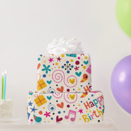 Retro Singing Happy Birthday Geschenkpapier