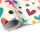 Retro Singing Happy Birthday Geschenkpapier (Rolleneckpunkt)