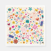 Retro Singing Happy Birthday Serviette (Vorderseite)