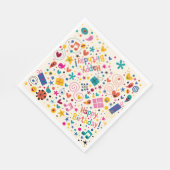 Retro Singing Happy Birthday Serviette (Ecke)