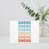 Retro Singing Vintages Geschenk Postkarte (Stehend Vorderseite)