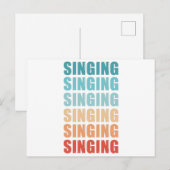Retro Singing Vintages Geschenk Postkarte (Vorne/Hinten)