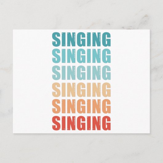 Retro Singing Vintages Geschenk Postkarte (Vorderseite)