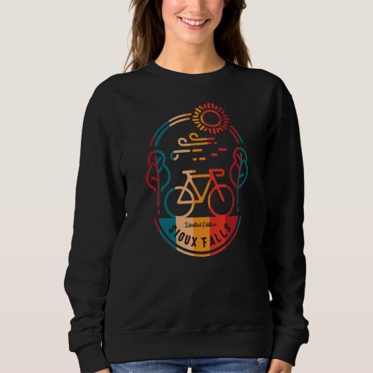 Retro Sioux Falls Bike Trail Sweatshirt (Vorderseite)