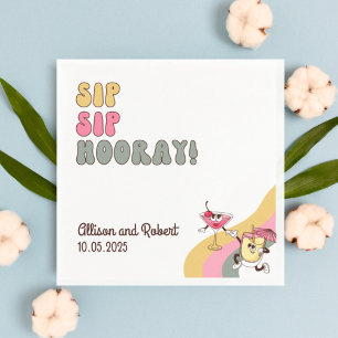 Retro Sip Hooray Typografie Party Serviette