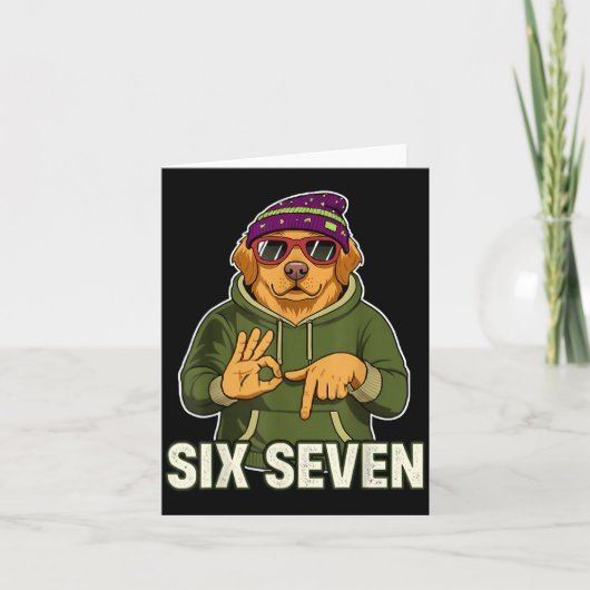 Retro Six Seven Golden Retriever Graphic Gift Men Karte (Vorderseite)