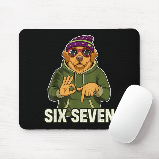 Retro Six Seven Golden Retriever Graphic Gift Men  Mousepad (Mit Mouse)