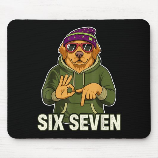 Retro Six Seven Golden Retriever Graphic Gift Men Mousepad (Vorne)