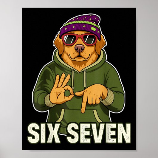 Retro Six Seven Golden Retriever Graphic Gift Men Poster (Vorne)