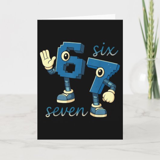 Retro Six Seven Nummer Meme Brainrot Geschenk für Karte (Vorderseite)